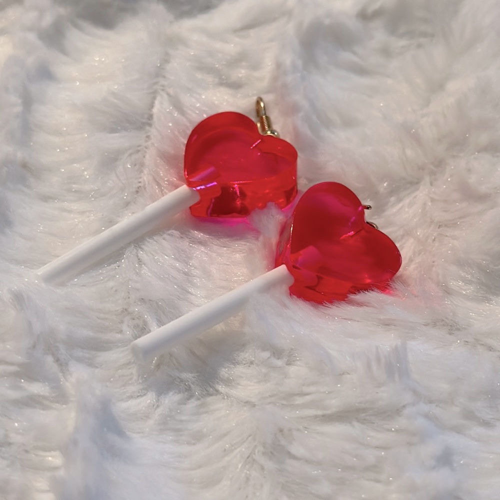 Lollipop Heart Dangle Earrings